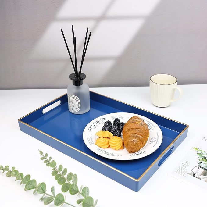 Spsyrine Blue Decorative Serving Tray - Image 2