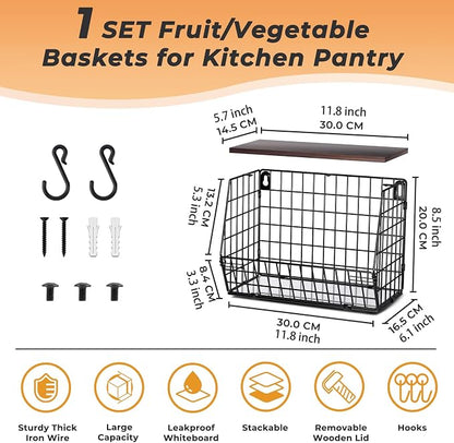 Wawocs Fruit Basket for Kitchen Counter, Fruit Bowl Stackable Wall Mounted - Image 4
