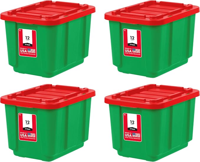 IRIS USA 12 Gallon Heavy Duty Holiday Storage Bins by IRISUSA