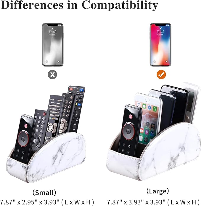 All-in-One Leather White TV Remote Holder - Image 3