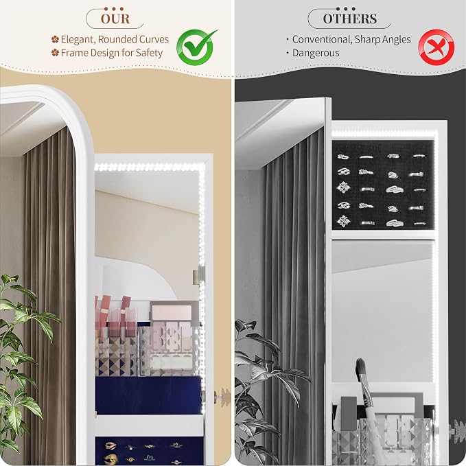 61" Full Length Mirror Jewelry Cabinet - Image 8