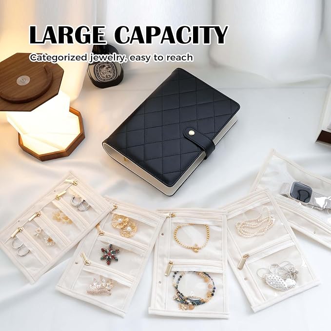 Travel Jewelry Organizer Case ， Portable Jewelry Organizers Storage Book - Image 3