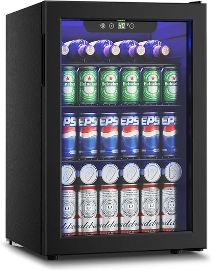 Wine Cooler, 26 Bottle 95 Can Mini Wine Fridge by Feelfunn