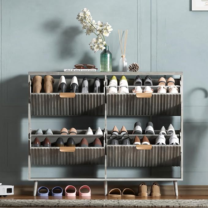 Shoe Cabinet Storage, Modern Freestanding Organizer by QIVOMIX
