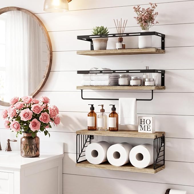 Fixwal Wall Mounted Bathroom Shelves Over Toilet | Wall Shelf - Image 2