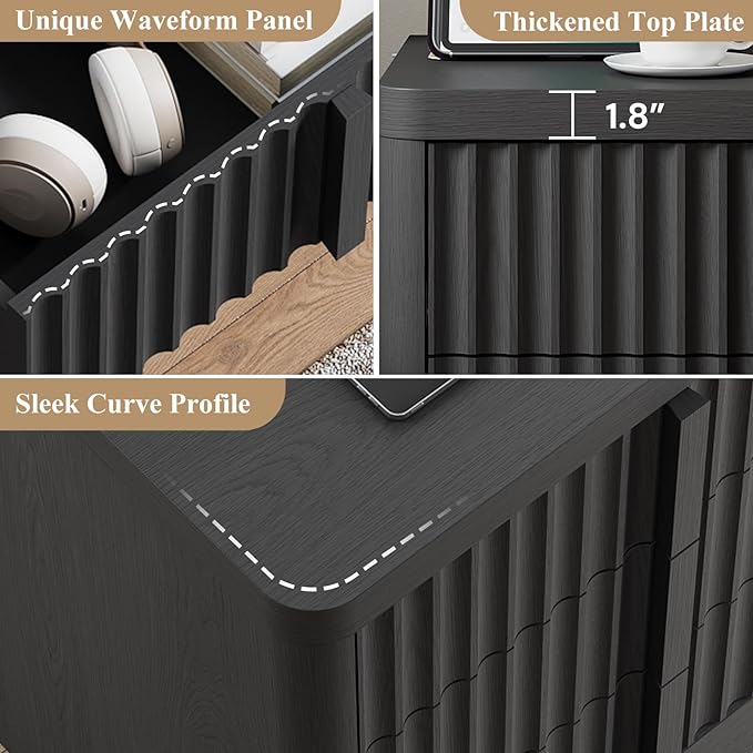 Fluted Dresser for Bedroom, Modern Chest of Drawers - Image 7
