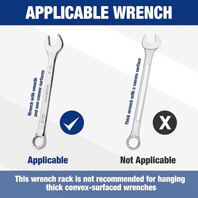 WORKPRO 2-Pack Magnetic Wrench Organizer, 12-Piece Wrench Holder Set - Image 6