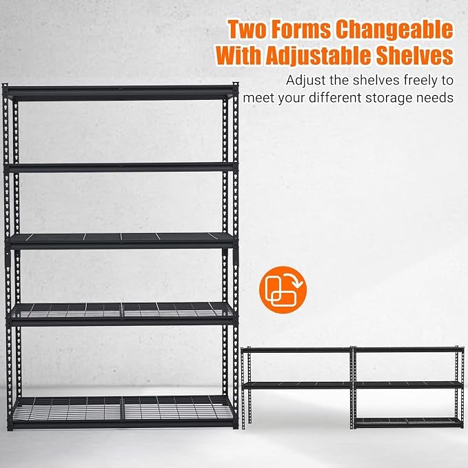 Garage Storage Shelves 5 Tiers, Heavy Duty Storage Shelving Racks - Image 4