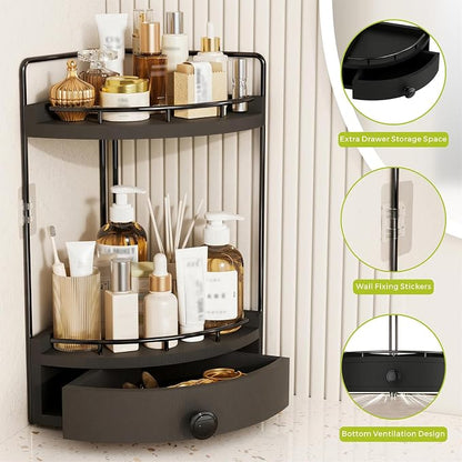 2-Tier Corner Bathroom Counter Organizer - Image 4