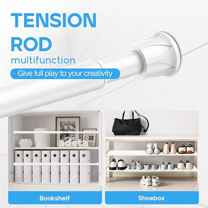 Tension Curtain Rod 16-28'' 6 Pcs White Adjustable Spring Rods | 5/8 Inch - Image 6