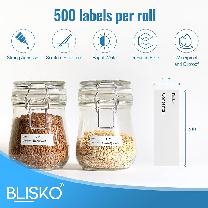 500 Pcs Freezer Labels, 1 x 3 Inch Refrigerator Food Label Stickers, No Residue - Image 2