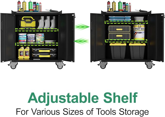 Metal Tool Cabinet, Garage Storage Cabinet System, Wall Cabinet & Locking - Image 4