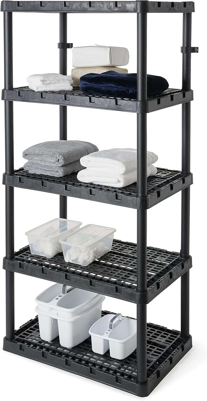 Gracious Living 2 Pack XL Heavy-Duty Storage Shelves, Knect-A-Shelf 5-Shelf - Image 8