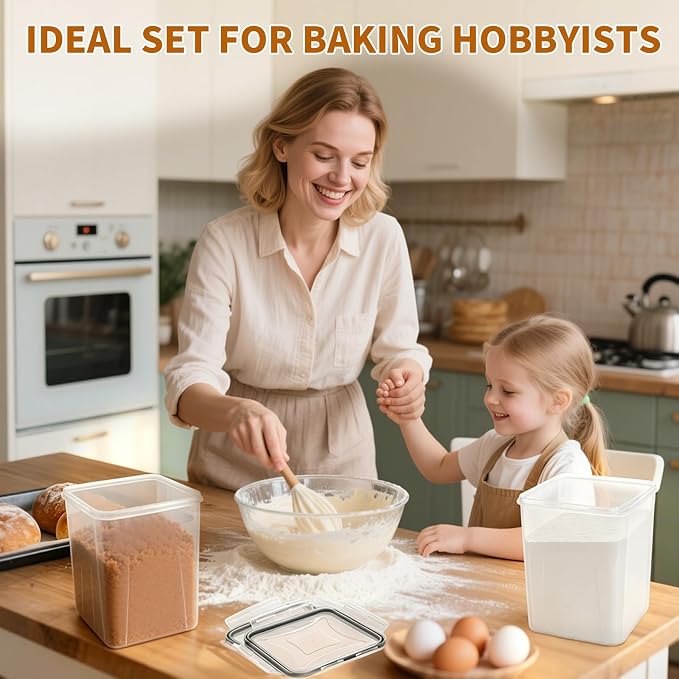 Flour Sugar Storage Containers, 10 Pack Large Airtight Food Storage Containers - Image 2