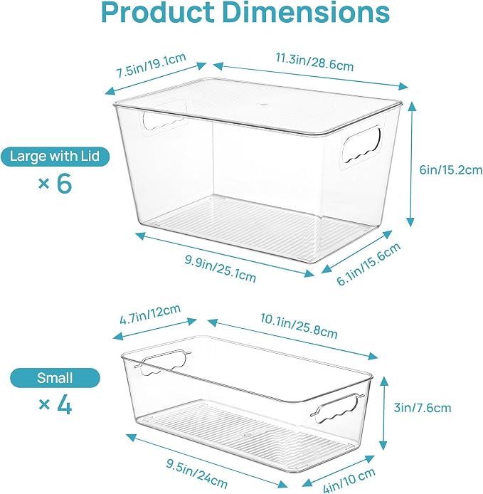 Vtopmart 10 Pack Clear Storage Bins - Image 2