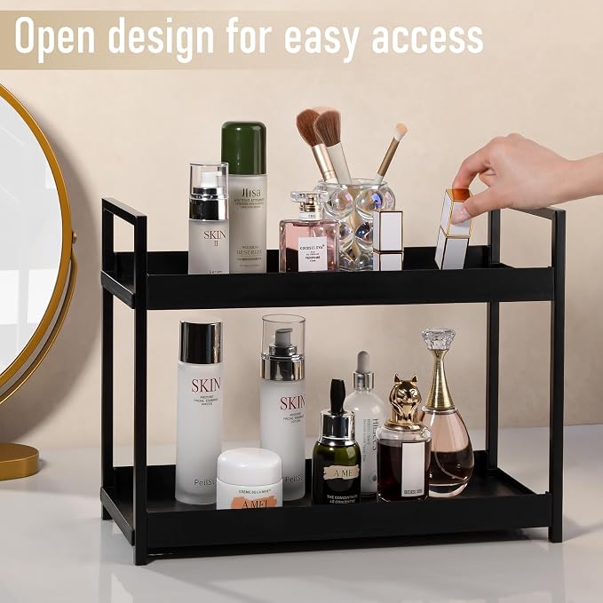 Bathroom Counter Organizer 2 Tier Vanity Storage Countertop Shelf Makeup - Image 6