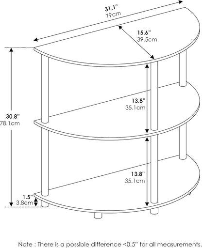 Furinno Frans Turn-N Half Round Console Table - Image 3