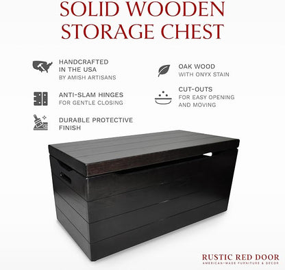 Amish Made Wooden Storage Chest Trunk Box - Image 2
