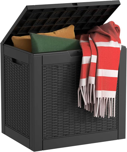 EasyUp 35 Gallon Resin Deck Box Waterproof, UV Resistant Outdoor Storage Box by EASYUP