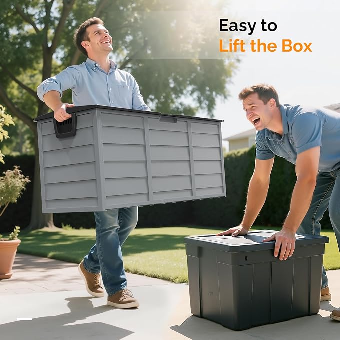 VINGLI 75 Gallon Outdoor Storage Box, Lockable Plastic Storage Containers - Image 5