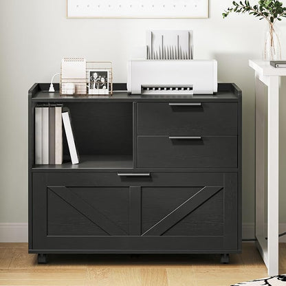 HOOBRO Lateral File Cabinet, Wooden Office Storage Drawers - Image 2