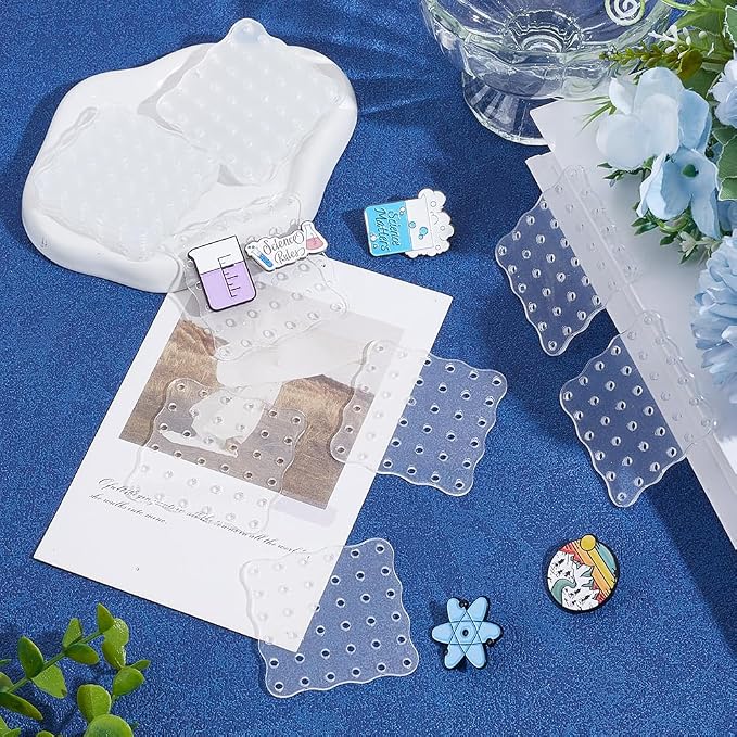 GOMAKERER 30 Pcs Clear Acrylic Earring Display Cards, 36 Holes Square Portable - Image 4