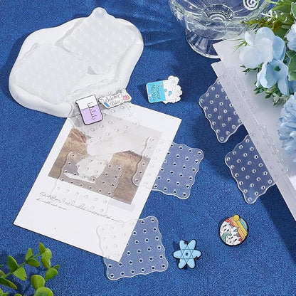GOMAKERER 30 Pcs Clear Acrylic Earring Display Cards, 36 Holes Square Portable - Image 4