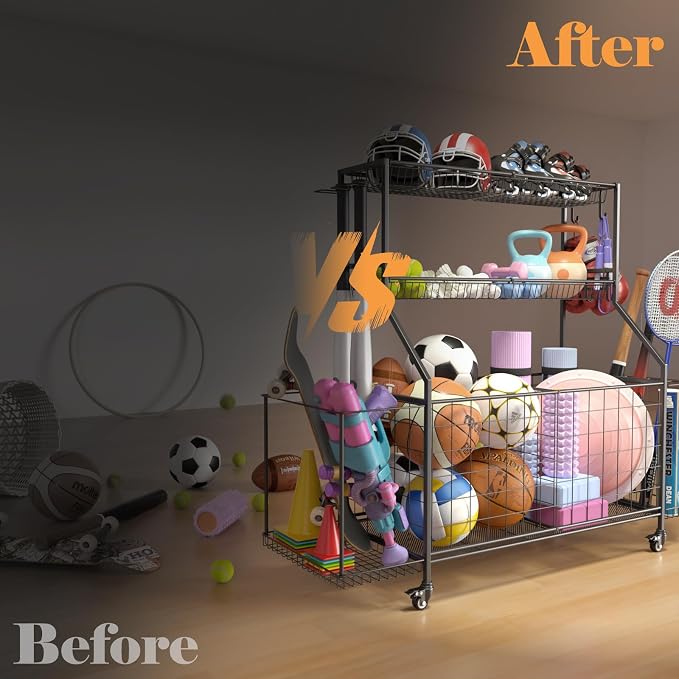 Sports Equipment Organizer, Garage Ball Storage Racks - Image 6