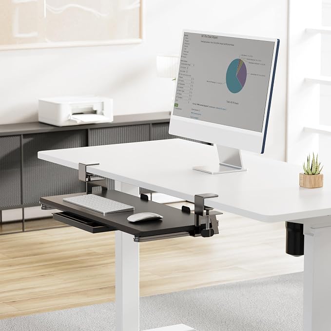 Fenge Keyboard Tray Under Desk, Pull Out Keyboard & Mouse Tray - Image 9