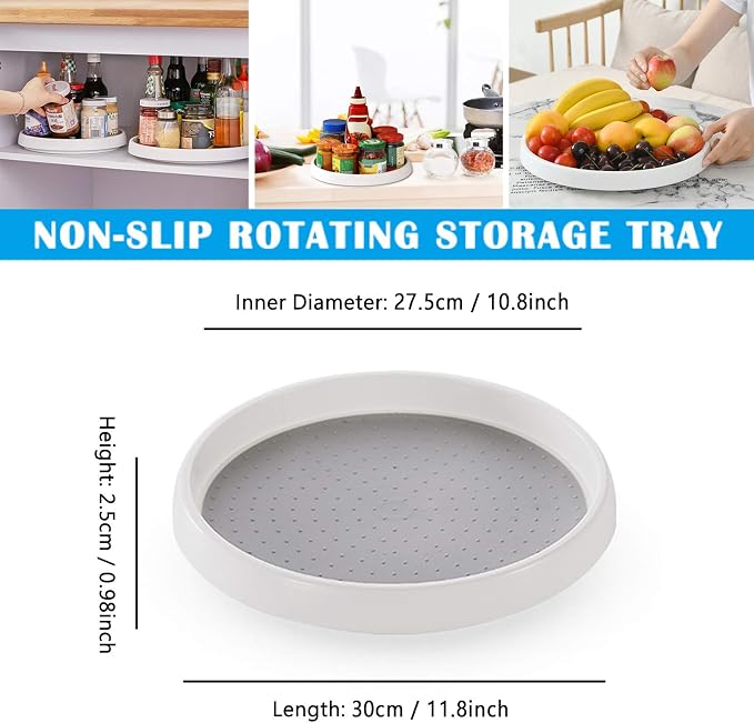 2-Pack 12-Inch Lazy-Susans Turntable-Organizer Cabinet-Collection - Image 4