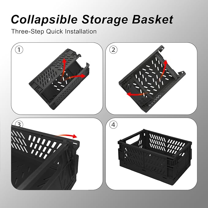 2 Pack Mini Foldable Small Plastic Baskets - Image 4