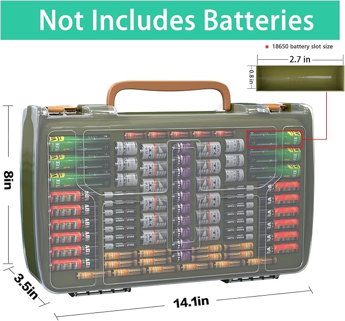 ALCYON Large Capacity 269 Battery Organizer Storage Case - Image 6