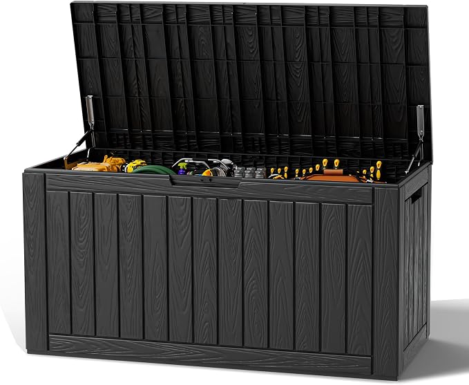Outdoor Deck Storage Box, Resin Deck Boxes Indoor and outdoor, Waterproof by NBYSGO