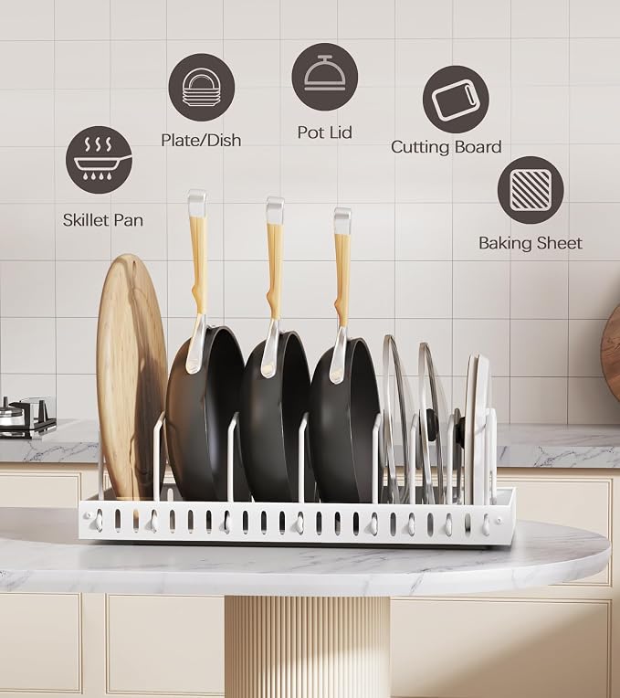 Pull Out Pots and Pans Organizer Under Cabinet, Sliding Lid Holder and Pan Rack - Image 6
