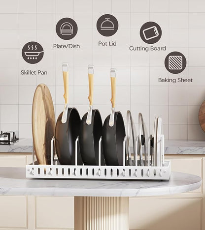 Pull Out Pots and Pans Organizer Under Cabinet, Sliding Lid Holder and Pan Rack - Image 6