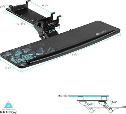 EUREKA ERGONOMIC Height Adjustable Mouse & Keyboard Tray Under Desk, Dual Mount - Image 2