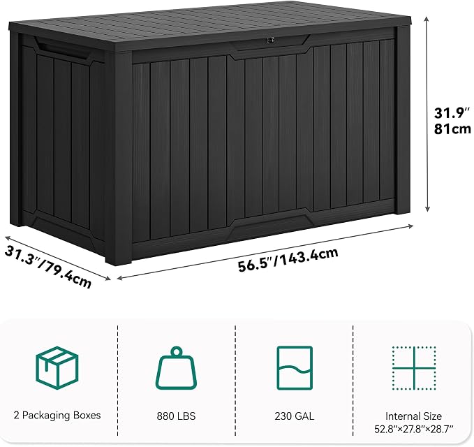 YITAHOME XXL 230 Gallon Large Outdoor Storage Deck Box - Image 7