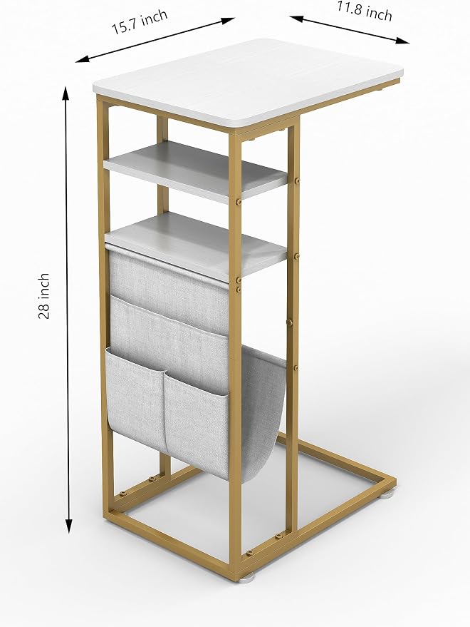 C Shaped End Table 28" 3-Tier C Table - Image 3