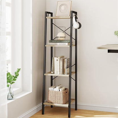Hzuaneri Ladder Shelf, Freestanding Corner Storage Shelf | Bookcase by Hzuaneri