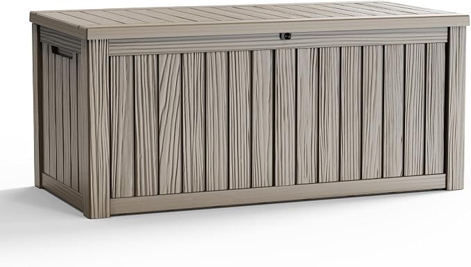 150 Gallon Outdoor Deck Box, Resin Waterproof Storage Box by KFY