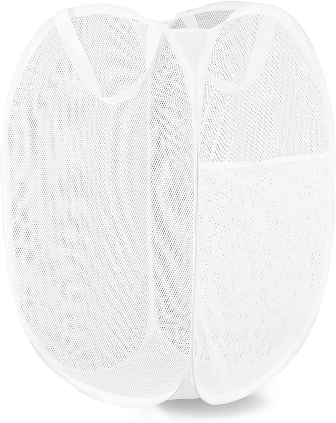 Pop Up Laundry Hamper, Mesh Laundry Basket Collapsible, Foldable Hamper by LXLOVESMEggRings