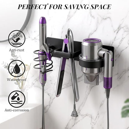 Blow Dryer Holder Wall Mounted – 3-in-1 Hair Tool Organizer Wall Mount - Image 5
