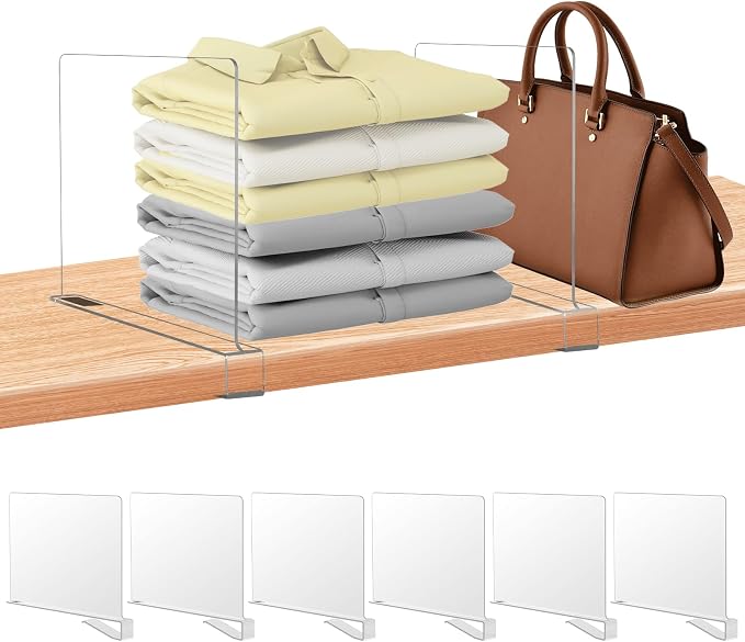 6 Pack Clear Acrylic Shelf Dividers by xydled