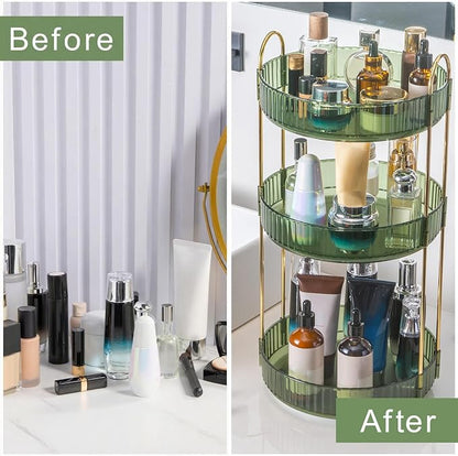 360° Rotating Makeup Organizer, Bathroom Make Up Spinning Holder Rack, Large - Image 4