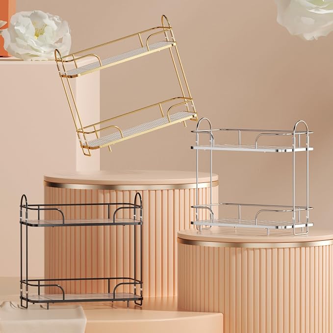 Seoneiro 2 Tier Corner Bathroom Counter Organizer, Cosmetic Skincare ，Bathroom - Image 7