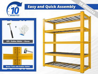 REIBII 72''H Garage Shelving 3010 LBS Storage Shelves Adjustable Metal Shelving - Image 9