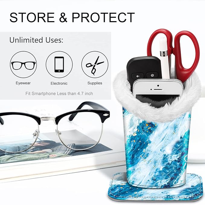 Fintie Plush Lined Eyeglasses Holder, Glasses Stand Case, Anti-scratch Glasses - Image 2