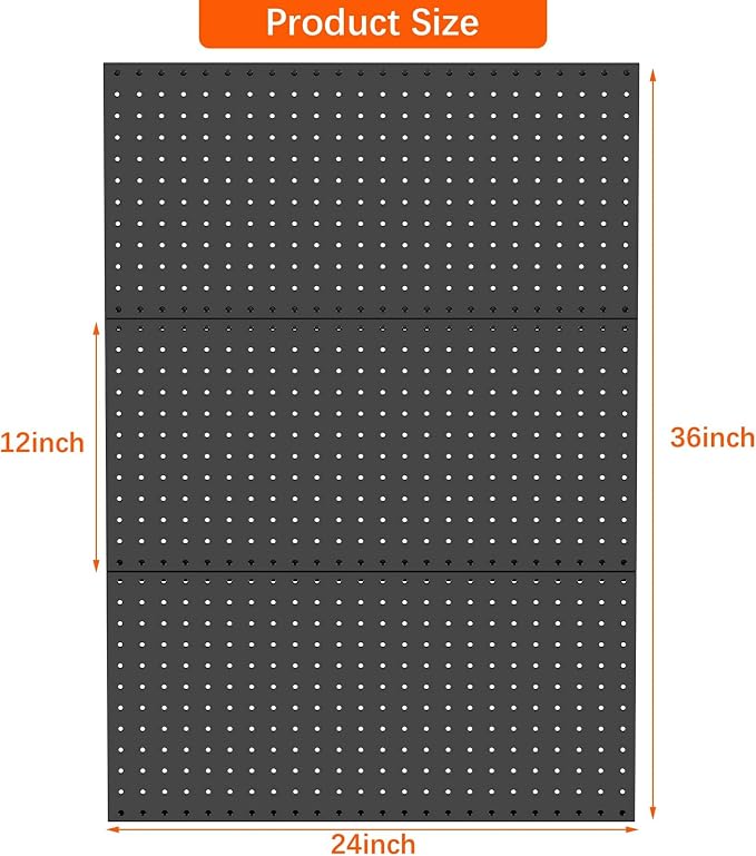 WALMANN Metal Pegboard Panels for Wall Garage Tools Storage Pegboard for Garage - Image 4