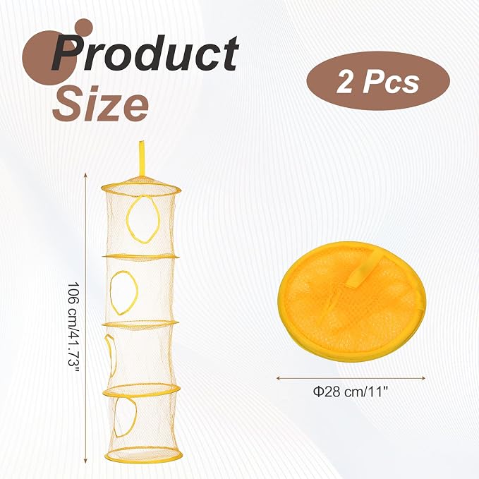 uxcell 2Pcs Mesh Hanging Storage Basket - Image 2