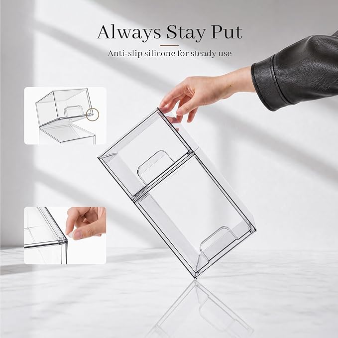 Clear Stackable Storage Drawers, Baby Bottle Organizers, Easily-Access Makeup - Image 6